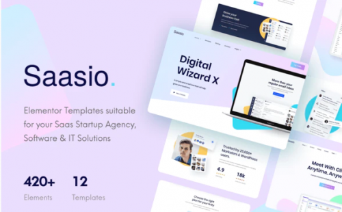 Saasio – Saas & Startup Elementor Template Kit saasio saas startup elementor template kit