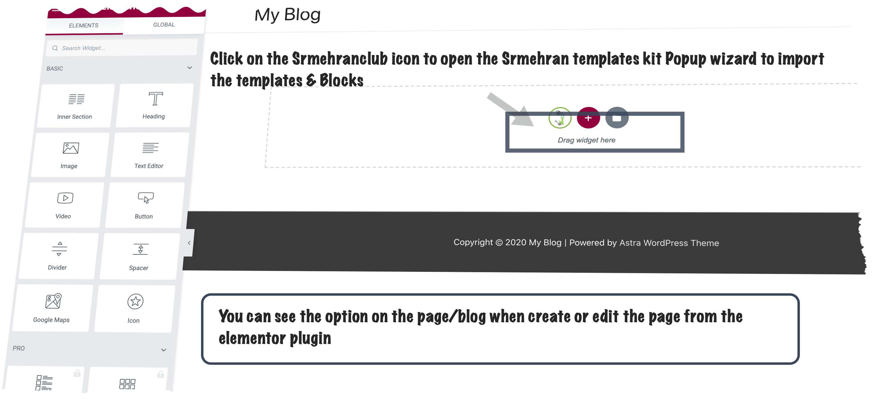 Srmehran Templates Kit – Elementor srmehran icon page and blocks