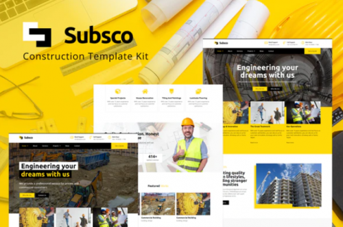 Subsco – Construction Elementor Template Kit subsco construction elementor template kit