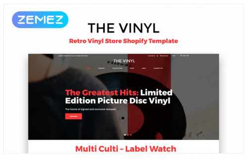 The Vinyl – Music Store eCommerce Creative Shopify Theme the vinyl music store ecommerce creative shopify theme