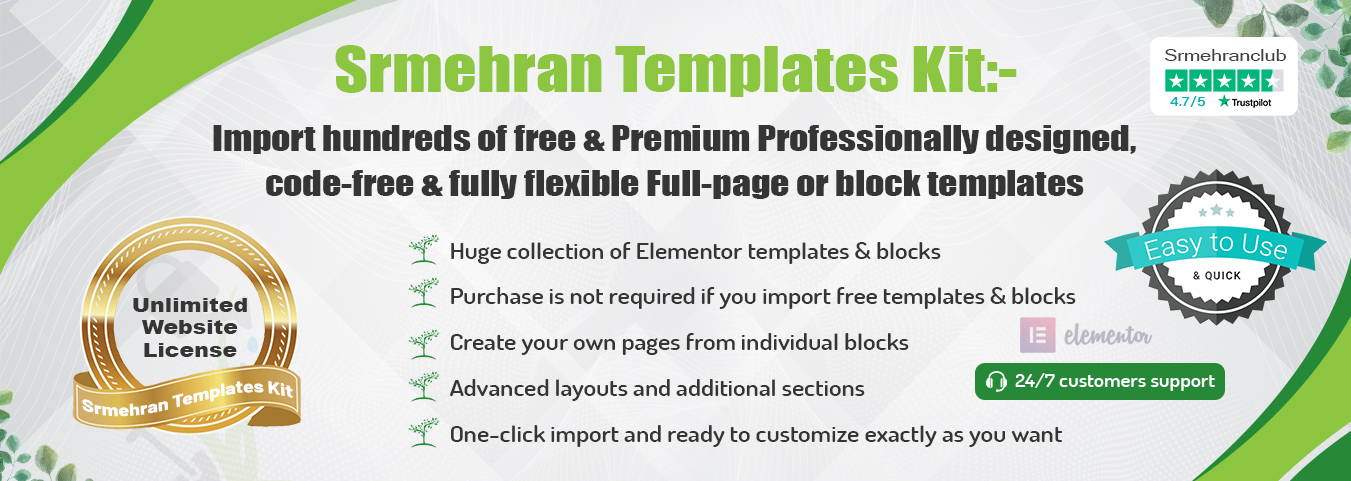 Elementor pro GPL templates kit Templates Kit – Elementor toolkit banner