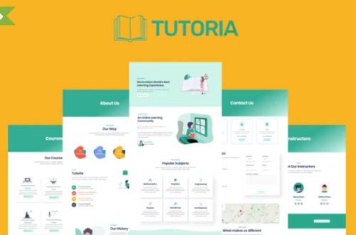 Tutoria – Education & Online Courses Elementor Template Kit tutoria education online courses elementor template kit
