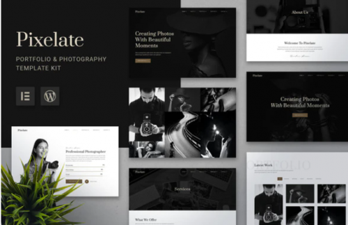 Pixelate – Portfolio & Photography Elementor Template Kit pixelate