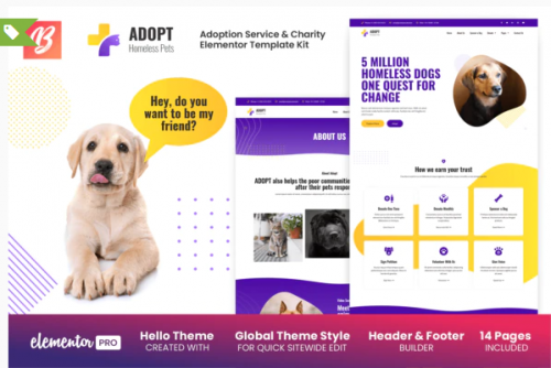 Adopt – Adoption Service & Charity Elementor Template Kit adopt adoption service charity elementor template kit