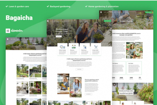 Bagaicha – Landscape & Gardening Elementor Template Kit bagaicha landscape gardening elementor template kit