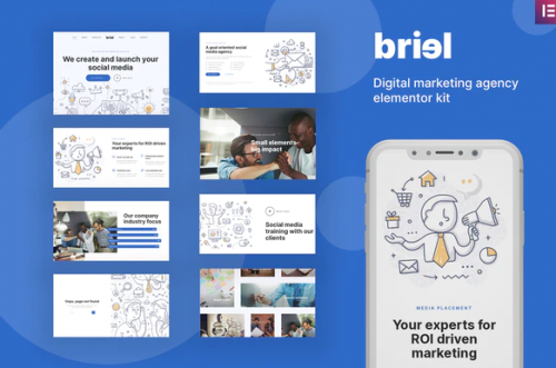 Briel – Digital Marketing Agency Elementor Template Kit briel digital marketing agency elementor template kit