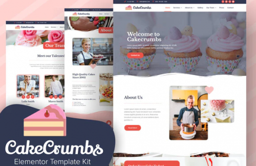 Cakecrumbs – Bakery Elementor Template kit cakecrumbs bakery elementor template kit