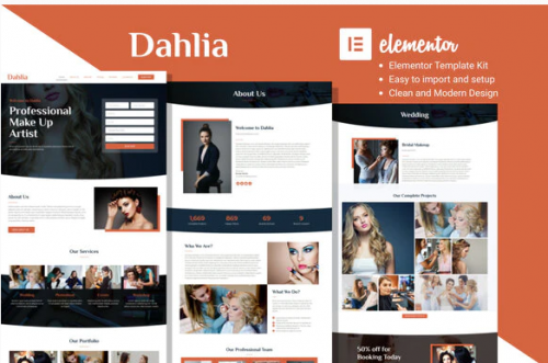 Dahlia – Beauty Business Elementor Template Kit dahlia beauty business elementor template kit