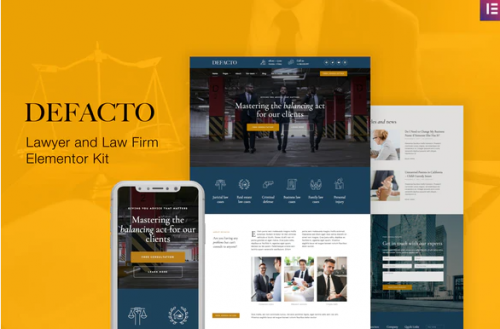 Defacto – Lawyer & Law Firm Elementor Template Kit defacto – lawyer law firm elementor template kit