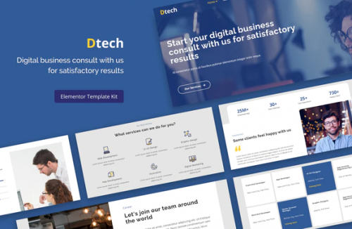 Dtech – Business Services Elementor Template Kit dtech business services elementor template kit