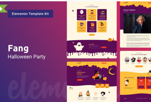 Fang — Halloween Party Template Kit for Elementor fang halloween party template kit for elementor