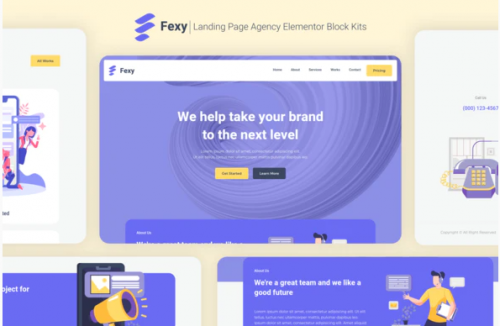 Fexy – Agency Landing Page Elementor Block Kit fexy agency landing page elementor block kit