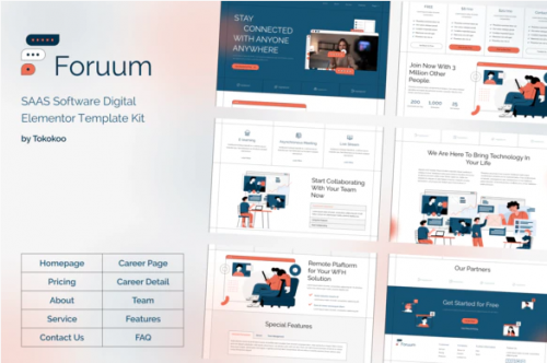 Foruum | SaaS & App Elementor Template Kit foruum saas app elementor template kit