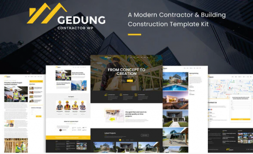 Gedung- Contractor & Building Construction Elementor Template Kit gedung contractor building construction elementor template kit