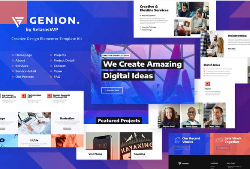 Genion | Creative & Design Elementor Template Kit genion creative design elementor template kit