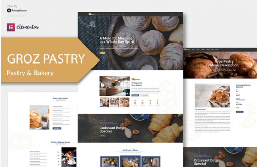 GrozPastry – Bakery Elementor Template Kit grozpastry bakery elementor template kit