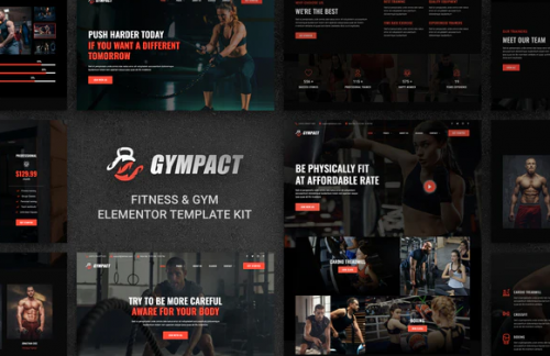 Gympact – Fitness & Gym Elementor Template Kit gympact fitness gym elementor template kit