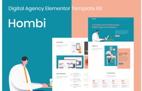 Hombi – Digital Agency Elementor Template Kit hombi digital agency elementor template kit