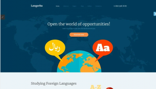 Langerba – Language School Joomla Template langerba language school joomla template