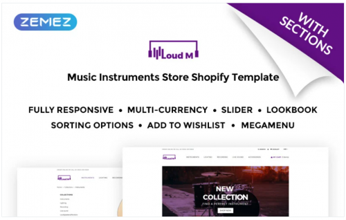Loud M – Music Instruments Store Shopify Theme loud m music instruments store shopify theme