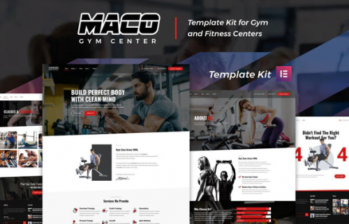 Maco Kit – Gym & Fitness Elementor Template Kit maco kit gym fitness elementor template kit