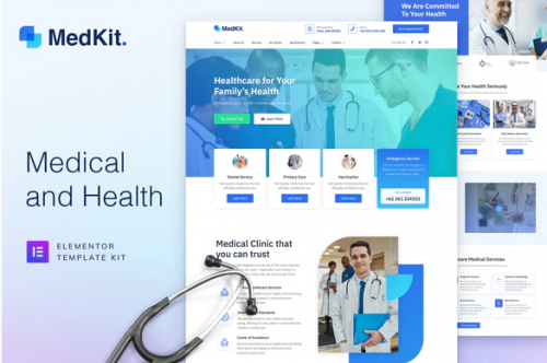 MedKit – Health & Medical Elementor Template Kit medkit health medical elementor template kit