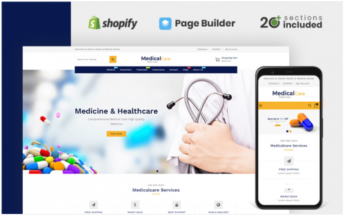 Medical Care Health&Medicine Store Shopify Theme medical care healthmedicine store shopify theme