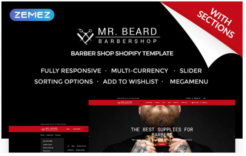 Mr Beard – Brutal Barbershop Shopify Theme mr beard brutal barbershop shopify theme
