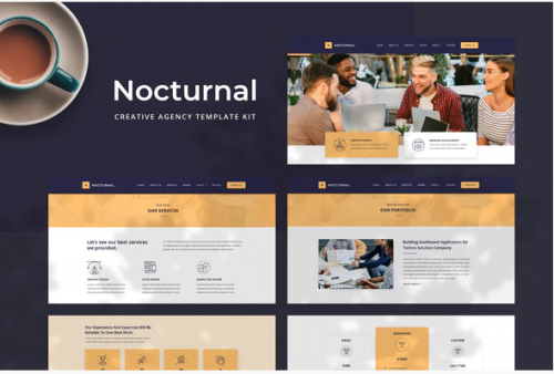 Nocturnal – Creative Agency Elementor Template Kit nocturnal creative agency elementor template kit