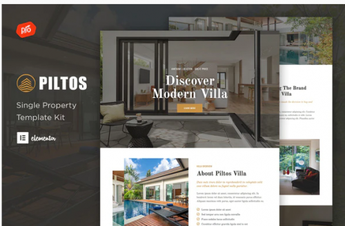 Piltos - Single Property Elementor Template Kit