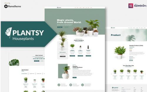 Plantsy – Houseplants Elementor Template Kit plantsy houseplants elementor template kit