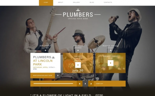 Plumbers – Music Band Creative Joomla Template plumbers music band creative joomla template