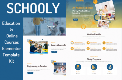 Schooly – Education & Online Courses Elementor Template Kit schooly education online courses elementor template kit