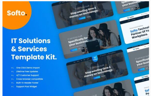 Softo IT Solutions & Business Elementor Template Kit softo it solutions business elementor template kit