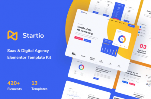 Startio – Saas & Digital Agency Elementor Template Kit startio saas digital agency elementor template kit