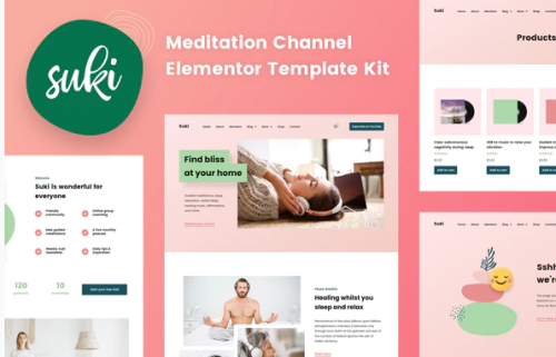Suki – Meditation Channel Elementor Template Kit suki meditation channel elementor template kit