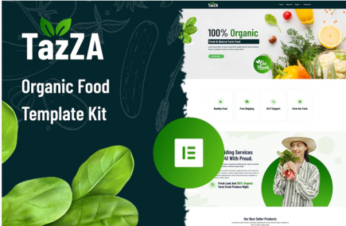 TazZA – Organic Food Elementor Template Kit tazza organic food elementor template kit