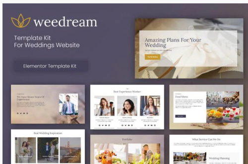 Weedream – Wedding Elementor Template Kit weedream wedding elementor template kit