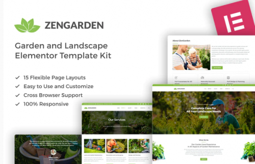 ZenGarden – Garden & Landscape Elementor Template Kit zengarden garden landscape elementor template kit
