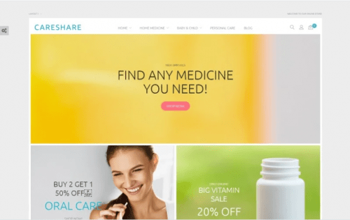 CareShare Medicine Online Website Magento Theme