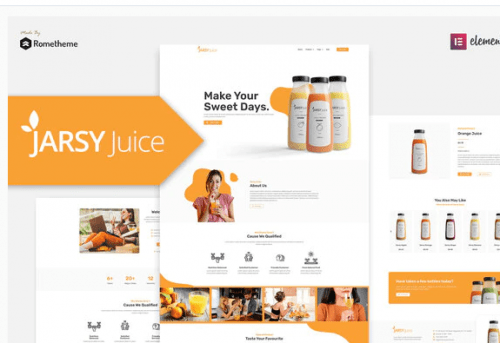 Jarsy Juice Drink Brand Elementor Template Kit