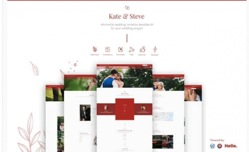 Kate Steve Wedding Invitation Elementor Template Kit