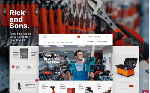 Rick and Sons – Tools Hardware Retail WooCommerce Template Kit