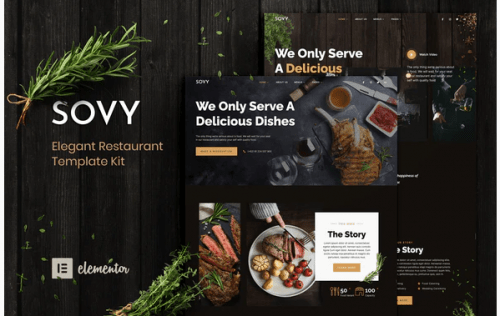 Sovy Restaurant Elementor Template Kit