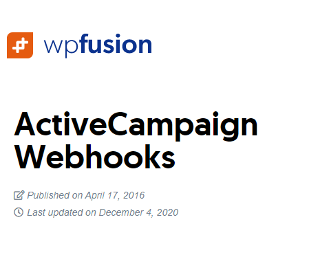 WP Fusion Webhooks