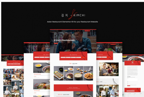 Kimchi Asian Restaurant Cafe Elementor Template Kit
