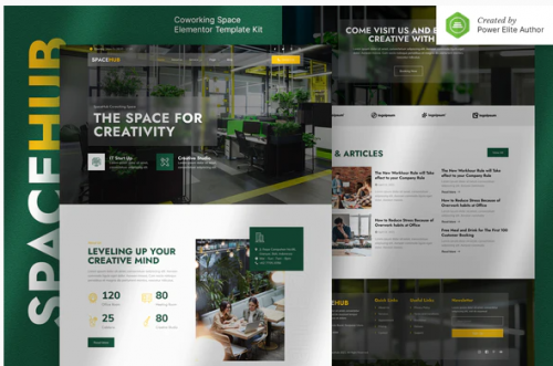 Spacehub – Coworking Creative Space Elementor Template Kit