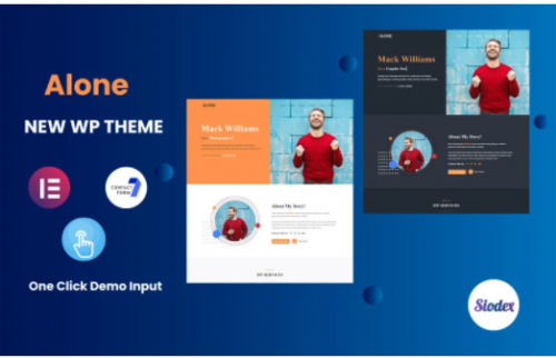 Alone PortfolioResumeCV One page WordPress Elementor Theme