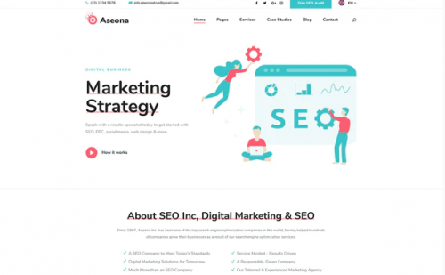 Aseona SEO Digital Marketing Elementor Template Kit
