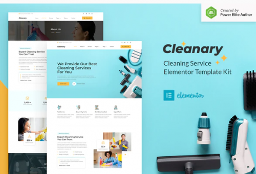 Cleanary Cleaning Service Company Elementor Template Kit